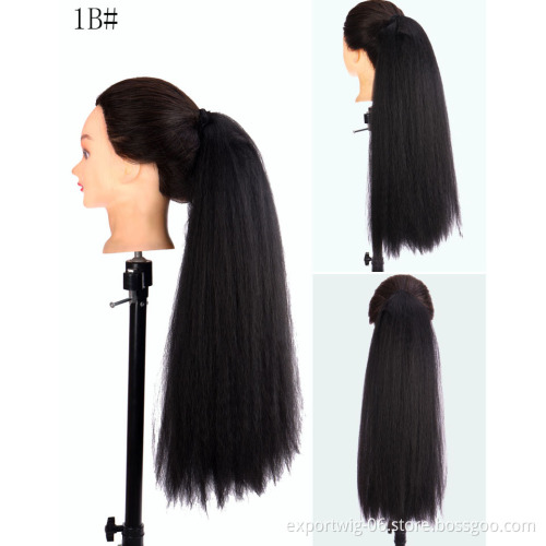 Afro Kinky Straight Wholesale Clip in on Drawstring Ponytail Curly Hair Synthetic Hair For Women Extension Wavy Hairpiece 22"